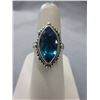 Image 1 : Checkerboard Cut 3.40 Blue Topaz Ring