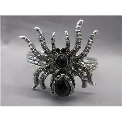 Black & Silver Crystal Studded Spider Bracelet