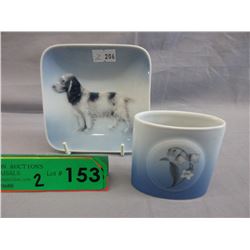 2 Vintage Danish glazed porcelain pieces