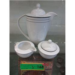 Mikasa fine china teapot, cream & sugar