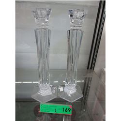 Pair of crystal candle holders