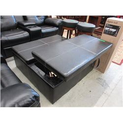 NEW - Oversized bonded leather ottoman