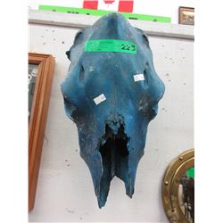 Animal skull painted blue