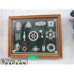 Framed nautical memorabilia