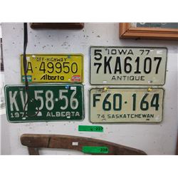 4 Collectible license plates