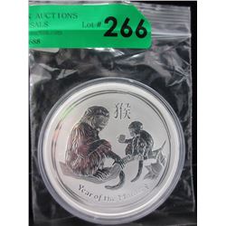 10 Troy Oz. Year of Monkey Silver Coin