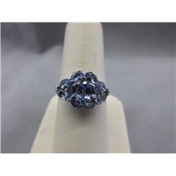 2.26 CTW Tanzanite Cluster Ring