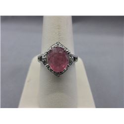 Pink Ruby & Diamond Dinner Ring