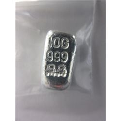 10 Gram .999 Silver Poured Loaf