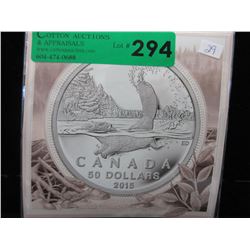 2015 Beaver Design Canada $50 Silver Coin