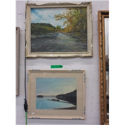 Framed pastel & paint on board