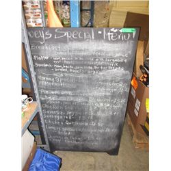 Large used chalkboard with easel back