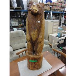 Carved cedar bear statue