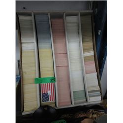 Box of baseball trading cards