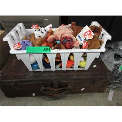Beanie babies & vintage leather suitcase