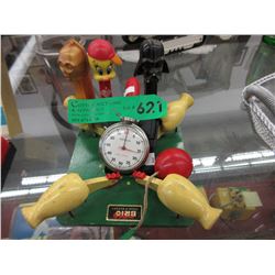Westclox pocket watch, Pez & Swedish toy