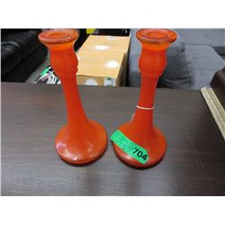 Pair of Vintage "Fire King" candle holders