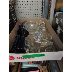 Small box of glass candle holders