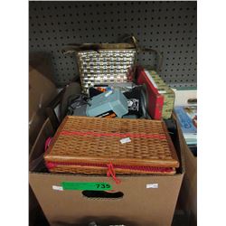 Box lot of used household items