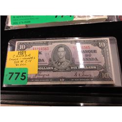 1937 Canadian $10 banknote