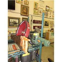 Electric hedge trimmer, sprinkler & hand saw