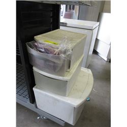 3 Used plastic drawers