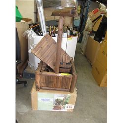 2 Wood wishing wells