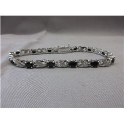 6.05 CTW Oval Blue Sapphire & Diamond Bracelet