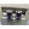Image 1 : New - Emerald Cut Amethyst Earrings