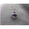 Image 1 : Double Heart Cut - Amethyst & Diamond Pendant