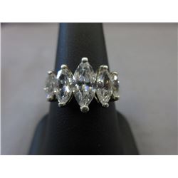 Engagement Ring - Set With 5 Cubic Zirconia
