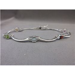 Multi-Gemstone Tennis Bracelet - Sterling Silver