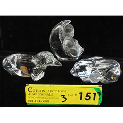 3 Lead crystal figurines - 1 Goebel