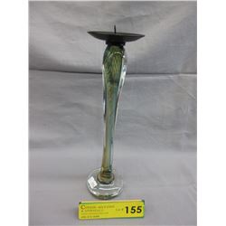 Signed - Art glass candle holder
