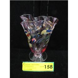 Signed "Arte Vargas" art glass vase