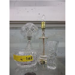 Crystal lamp & vases