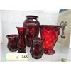 Image 1 : 5 Ruby glass vases
