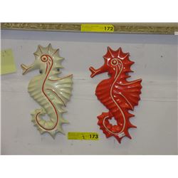 Pair of vintage plaster Seahorses
