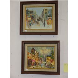 2 Paintings of European scenes