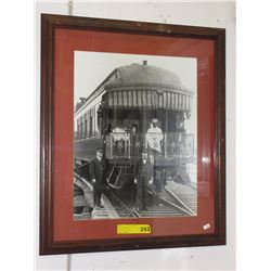 Framed railroad photograph