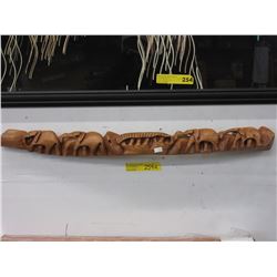Carved wood elephant decoration