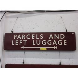 Porcelain luggage sign from CPR Railway