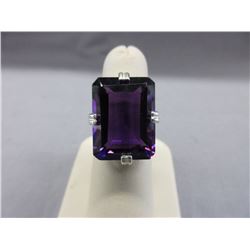 16.87 CT  Amethyst - Ladies Solitaire Ring