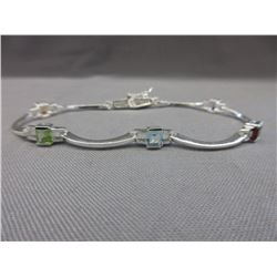 Multi-Gemstone Sterling Silver Bracelet