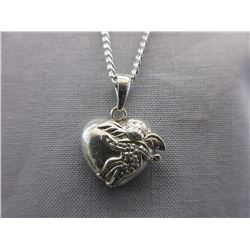 Diamond-set Heart & Cherub Pendant/Necklace set