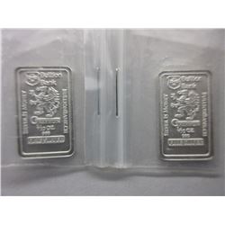 2 "Suisse Bullion Bank" Silver Gryphon Bars