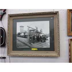 Framed photographic print of a railway scene