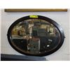 Image 1 : Framed vintage oval wall mirror