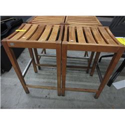 Pair of 30" teak bar stools - used