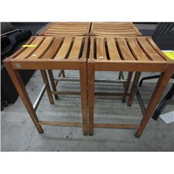 Pair of 30" teak bar stools - used